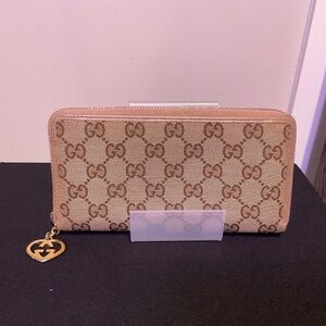 Gucci Zippy Long Wallet with Logo Charm